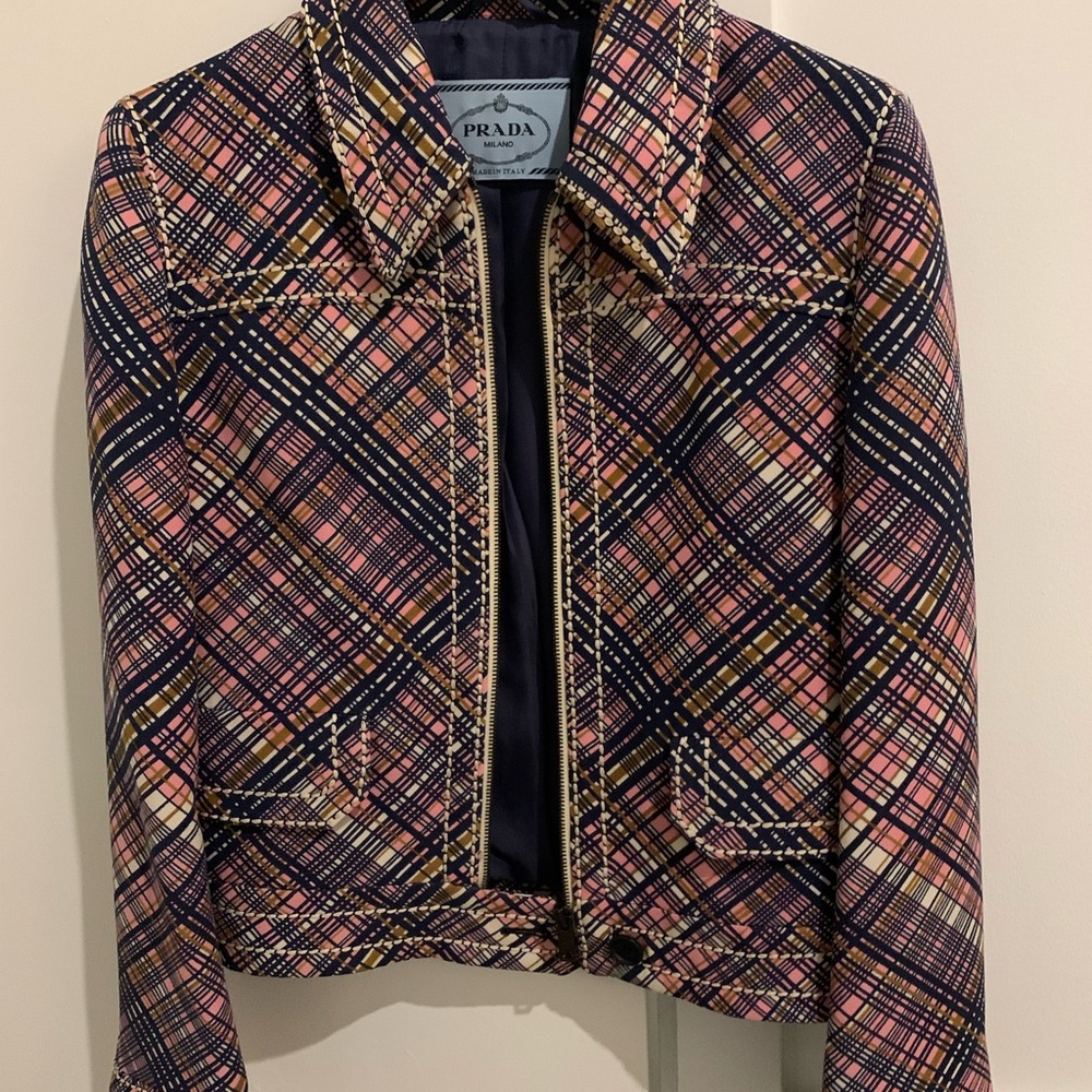 Prada Women's Multicolor Plaid Blazer